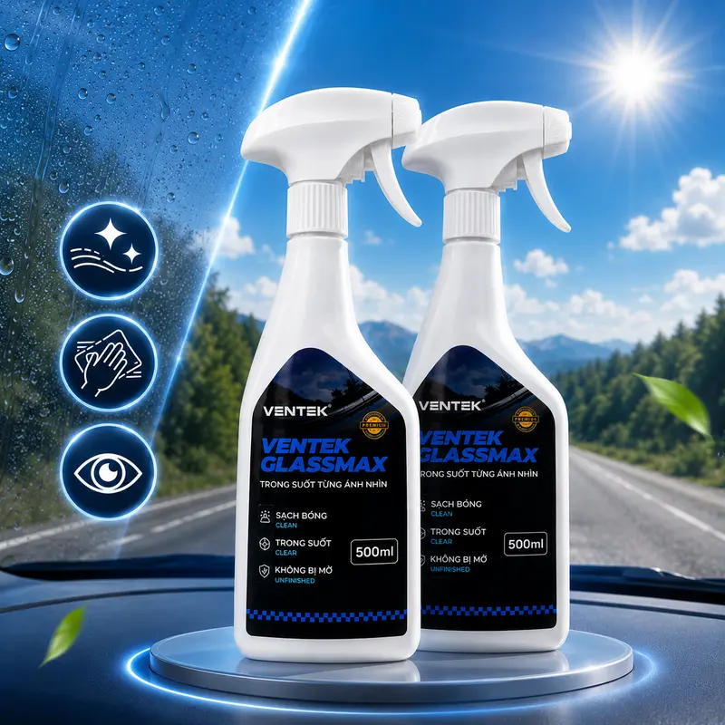 Nước lau kính ô tô không vệt Ventek GlassMax 500ml | TRONG SUỐT - Ảnh 8
