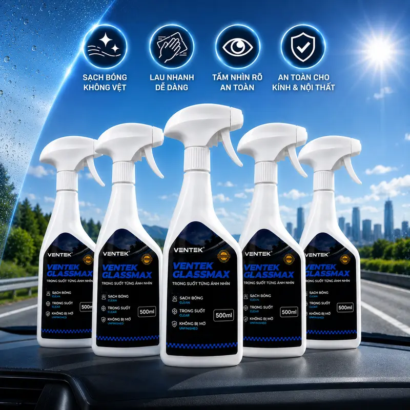 Nước lau kính ô tô không vệt Ventek GlassMax 500ml | TRONG SUỐT - Ảnh 10