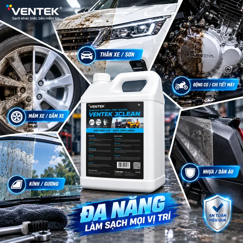 Dung dịch tẩy đa năng VENTEK 3CLEAN 5L 20L