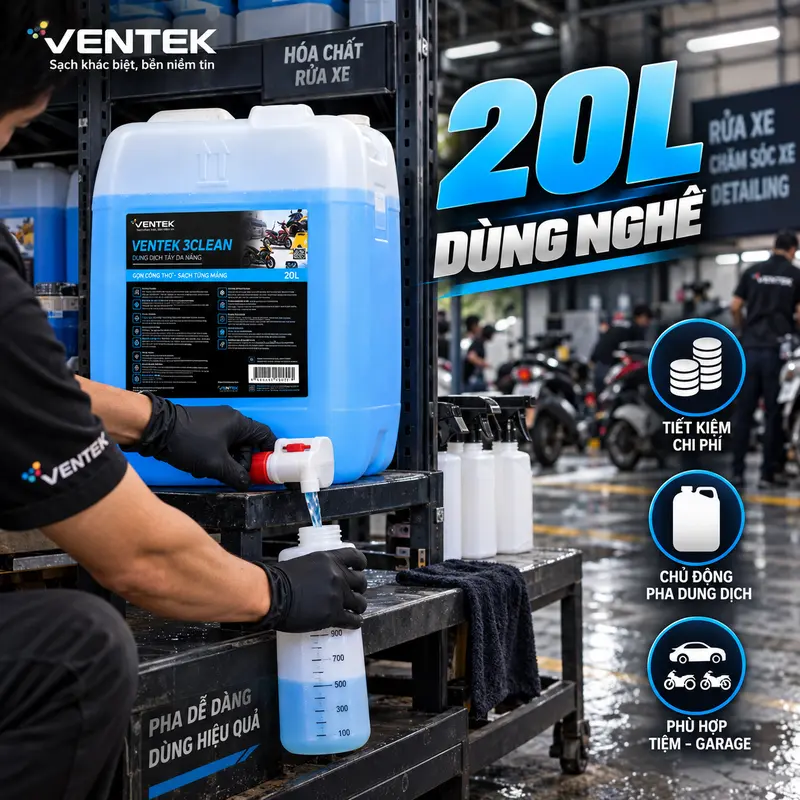 Dung dịch tẩy đa năng VENTEK 3CLEAN 5L 20L